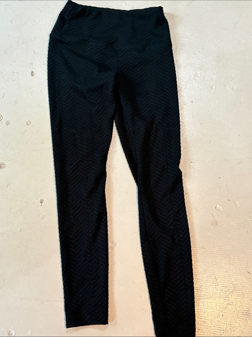 Lysse Black Chevron Texture Leggings Size Small